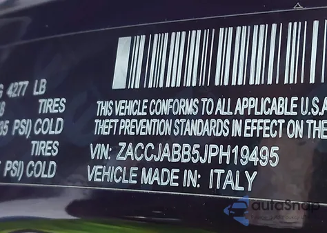 2018 Jeep Renegade Altitude Fwd from USA, damaged, VIN ZACCJABB5JPH19495